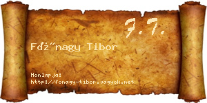 Fónagy Tibor névjegykártya